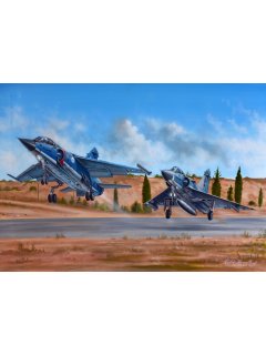 Aviation Art Painting ''Mirage F.1 & M2000'' - Canvas print 50 X 37.5 cm.