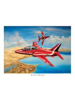 Ζωγραφικός Πίνακας BAE HAWK T.1 RED ARROWS - Αντίγραφο σε αφίσα 44 X 32 εκ.