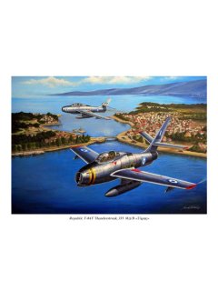 Aviation Art Painting GREEK F-84F THUNDERSTREAKS - medium size print