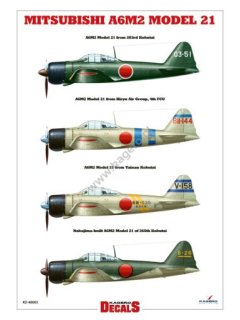 Mitsubishi A6M2 Model 21, Kagero Decals 48005